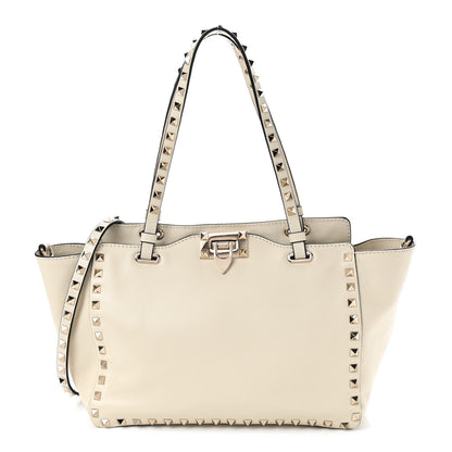 Valentino Garavani Vitello Small Rockstud Tote Ivory 2 of 13