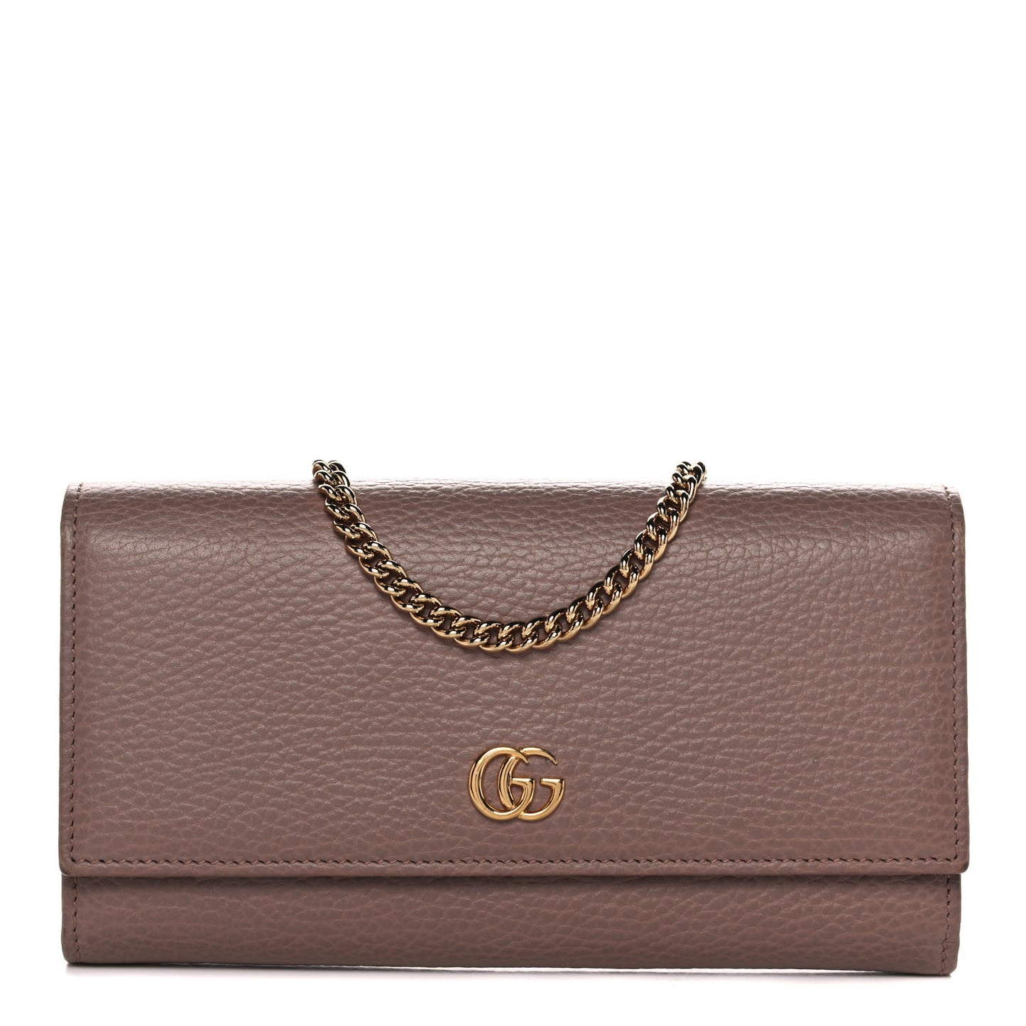 Dollar Calfskin Petite GG Marmont Wallet Chain Bag Porcelain Rose