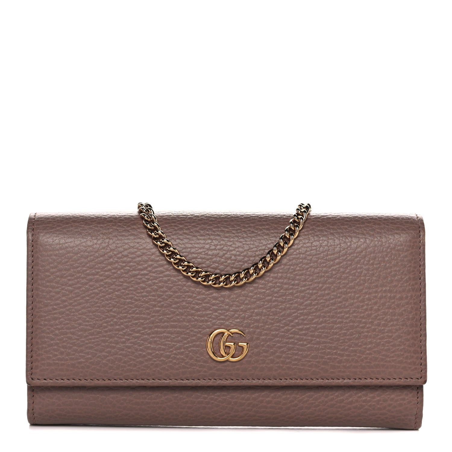 Gucci Dollar Calfskin Petite GG Marmont Wallet Chain Bag Porcelain Rose 1 of 14