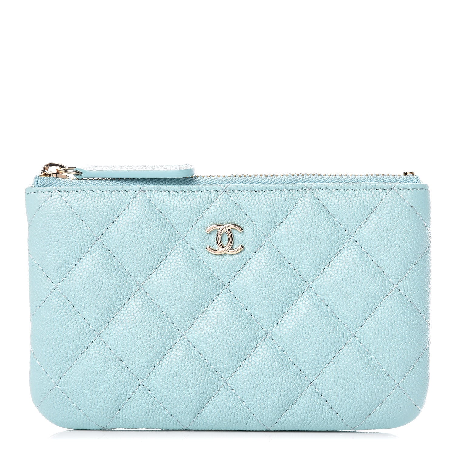 Chanel Caviar Quilted Small Cosmetic Case Light Blue 1 of 9