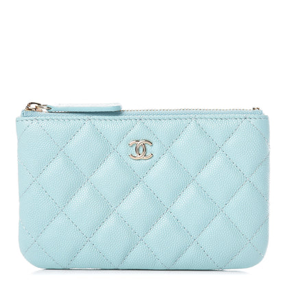Chanel Caviar Quilted Small Cosmetic Case Light Blue 1 of 9