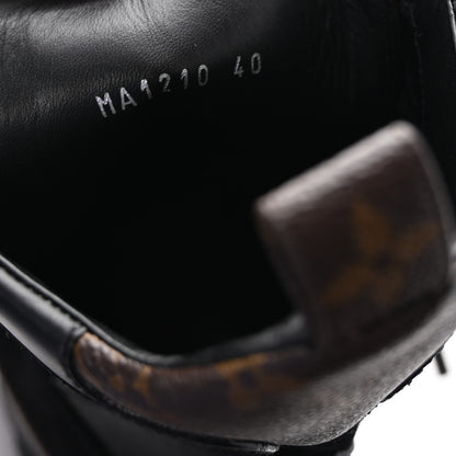 Louis Vuitton Suede Calfskin Monogram Laureate Platform Desert Boots 40 Black 9 of 9