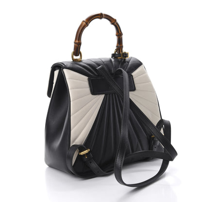 Gucci Calfskin Bamboo Trapuntata Queen Margaret Backpack Mystic White Black 2 of 9