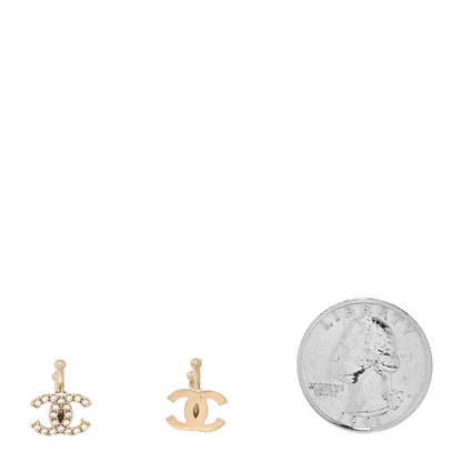 Chanel Metal Strass Lip Ring Set Gold 2 of 4