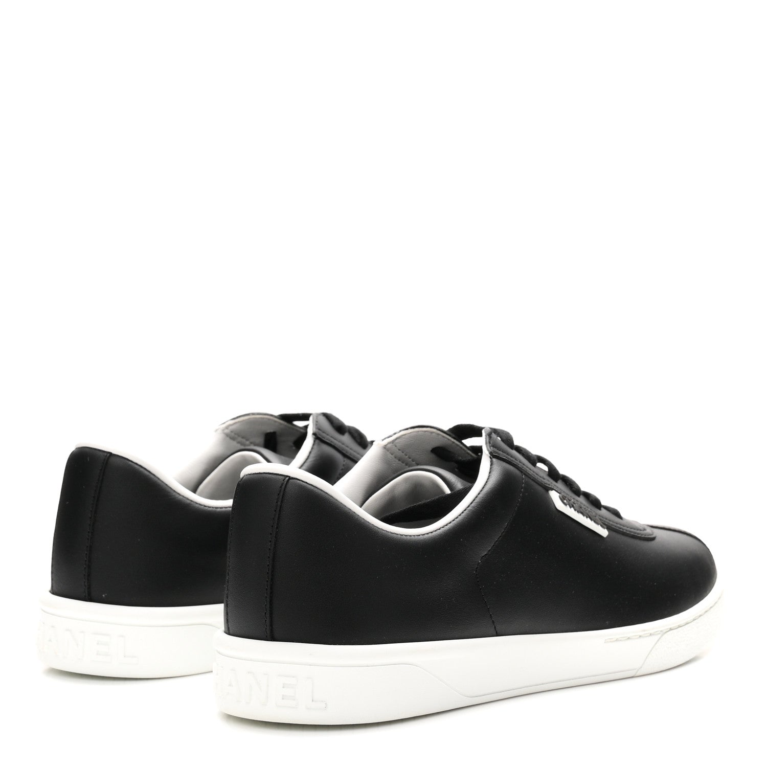 Chanel Calfskin CC Womens Sneakers 40 Black 5 of 9