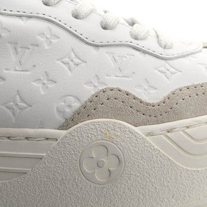 Louis Vuitton Calfskin Embossed LV Groovy Platform Sneakers 38 White 10 of 12