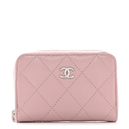 Chanel Caviar Quilted Zip Coin Purse Light Pink 1 of 7