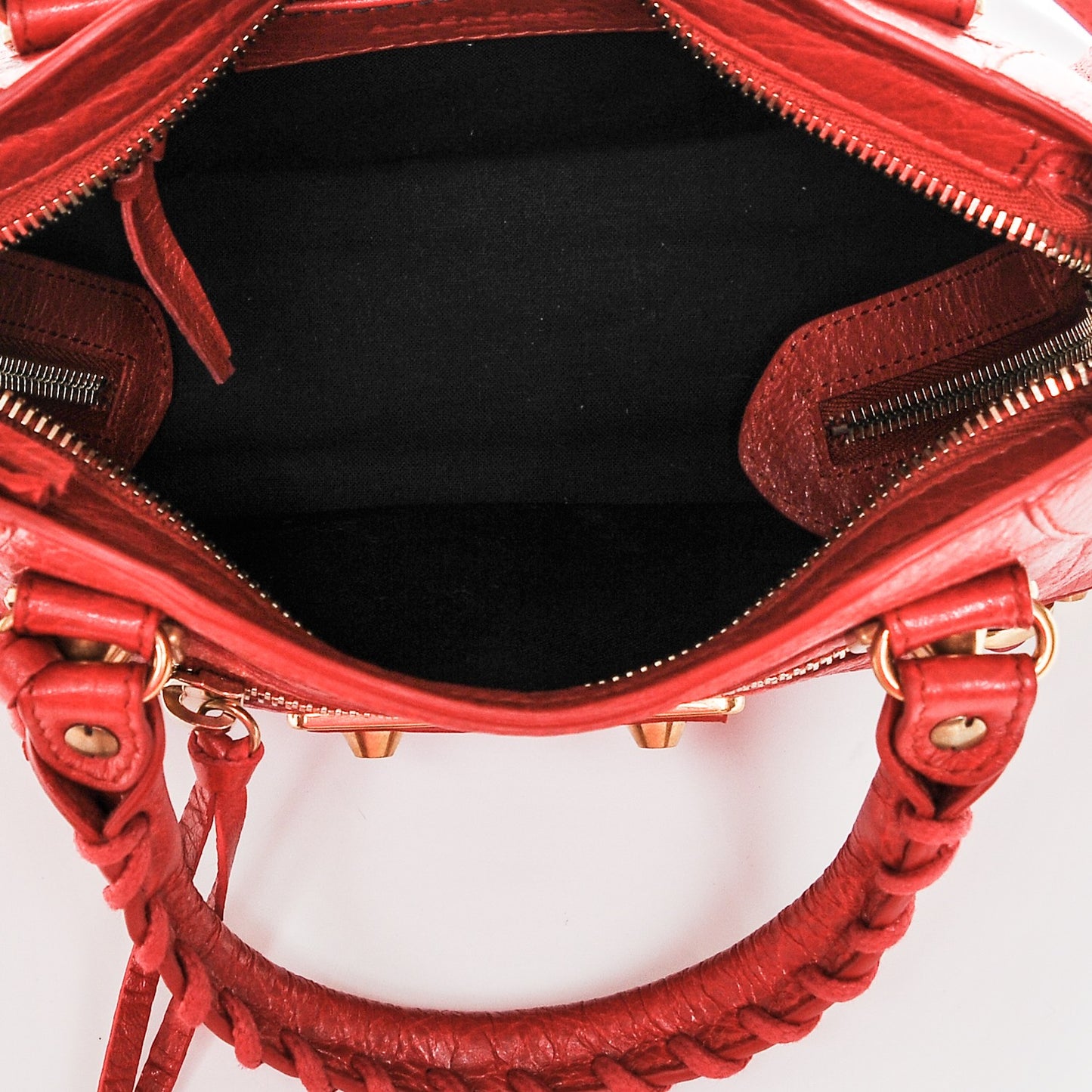 Agneau Gold Metallic Edge Hardware Mini City Rouge Rubis