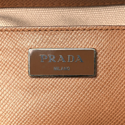 Prada Saffiano City Calfskin Bi-Color Tote Ginestra Caramel 6 of 17