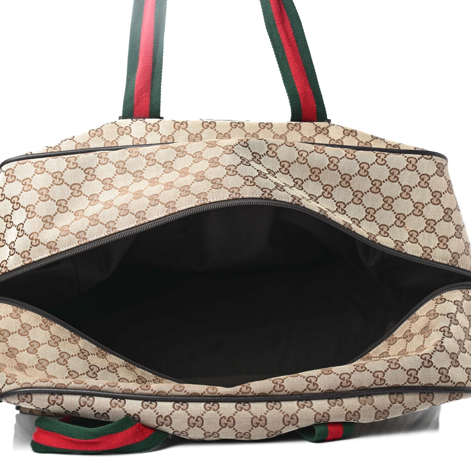 Gucci GG Monogram Web Large Collapsible Carry On Duffle Beige Brown 4 of 4