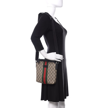 Gucci GG Supreme Monogram Web Messenger Bag Black 2 of 10