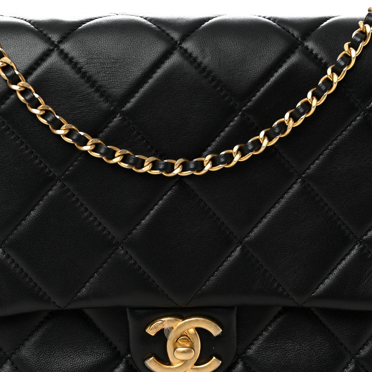 Chanel Lambskin Quilted Side Flap Black 7 of 9