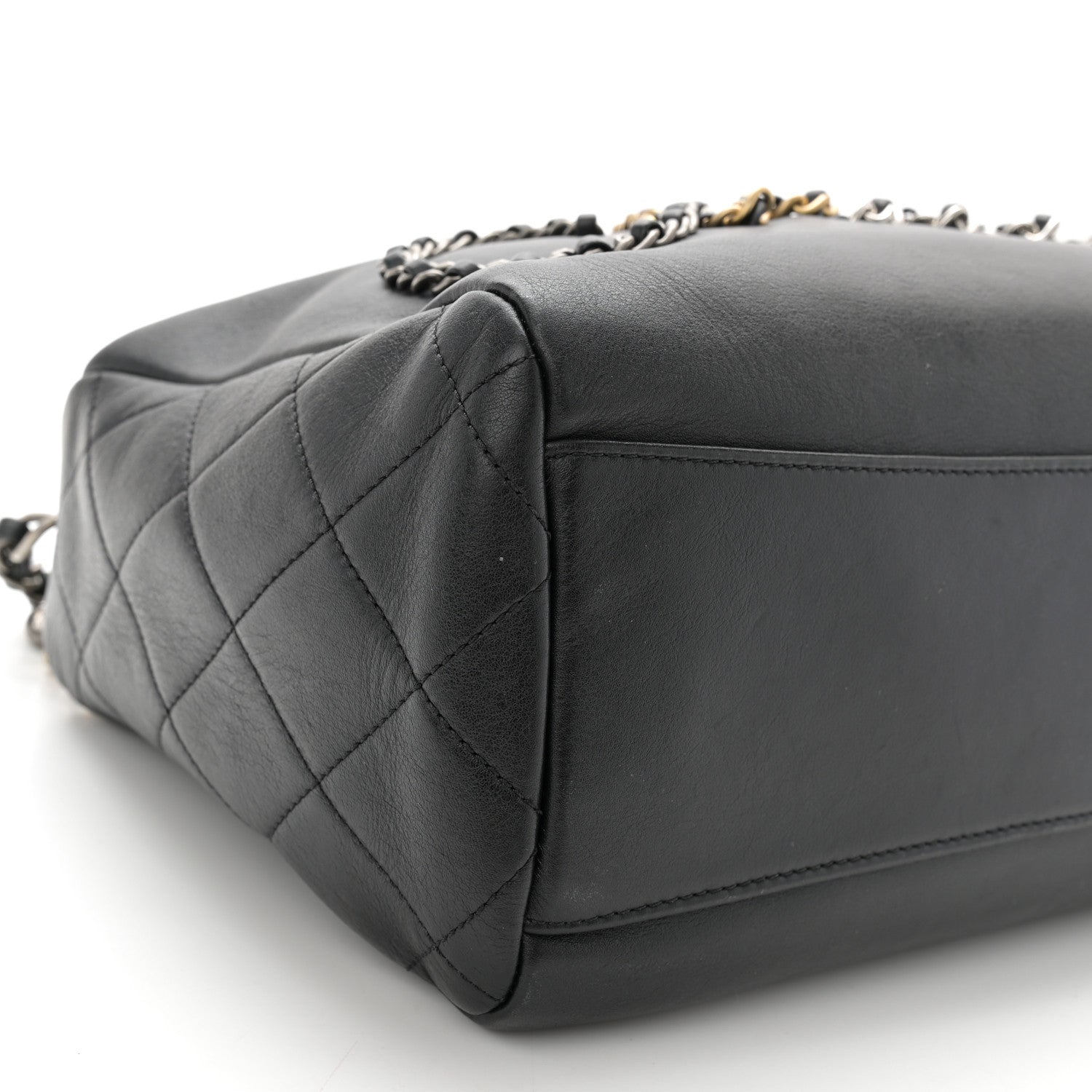 Chanel Calfskin Chain 20s Signature Hobo Black 9 of 11