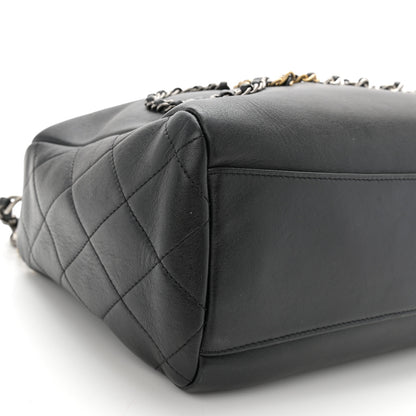 Chanel Calfskin Chain 20s Signature Hobo Black 9 of 11