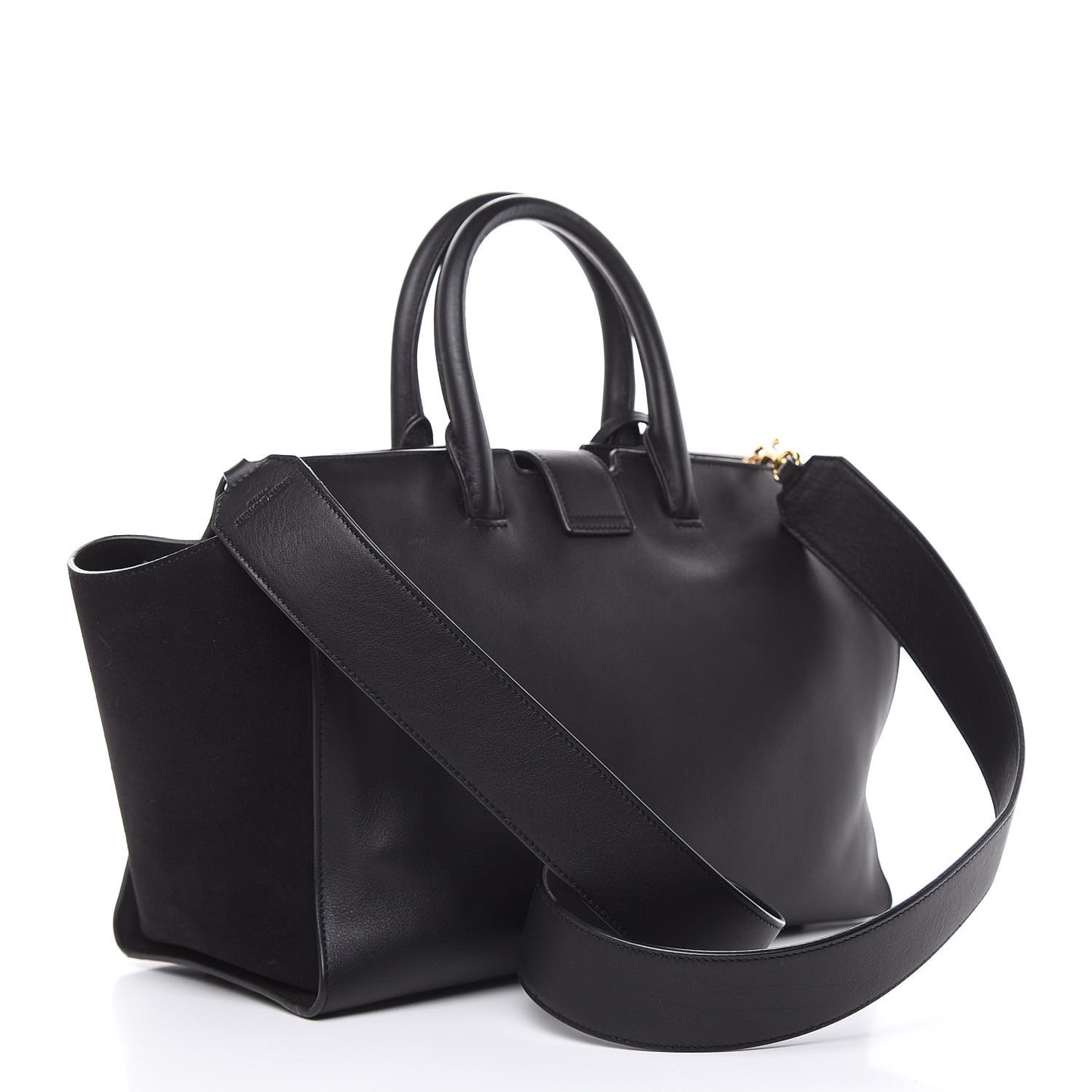 Calfskin Suede Small Monogram Downtown Cabas Black