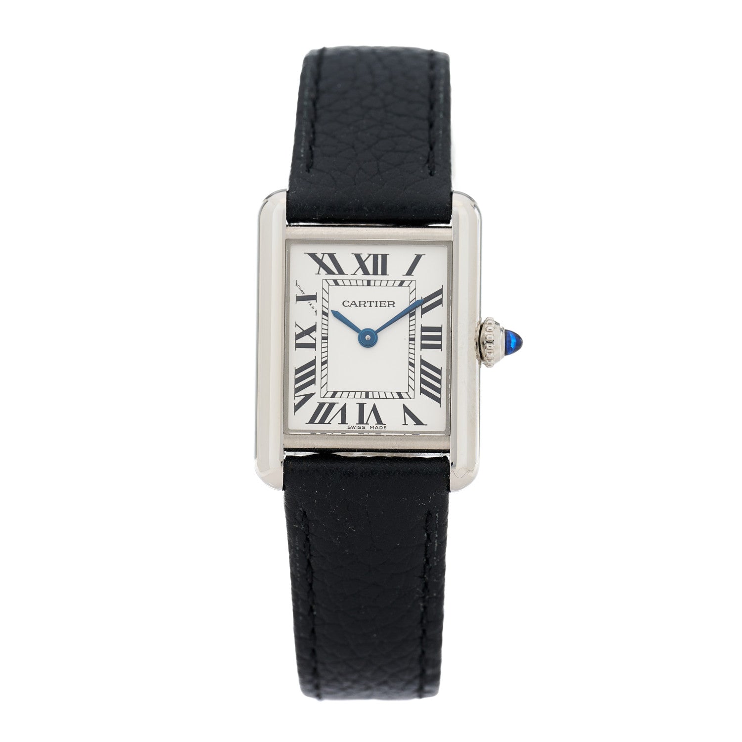 Cartier Stainless Steel Calfskin 22mm Must de Cartier Tank Quartz Watch 1 of 5