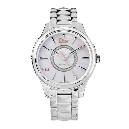 Christian Dior Stainless Steel Diamond Mother of Pearl 36mm Dior VIII Montaigne Automatic Watch 1 of 7