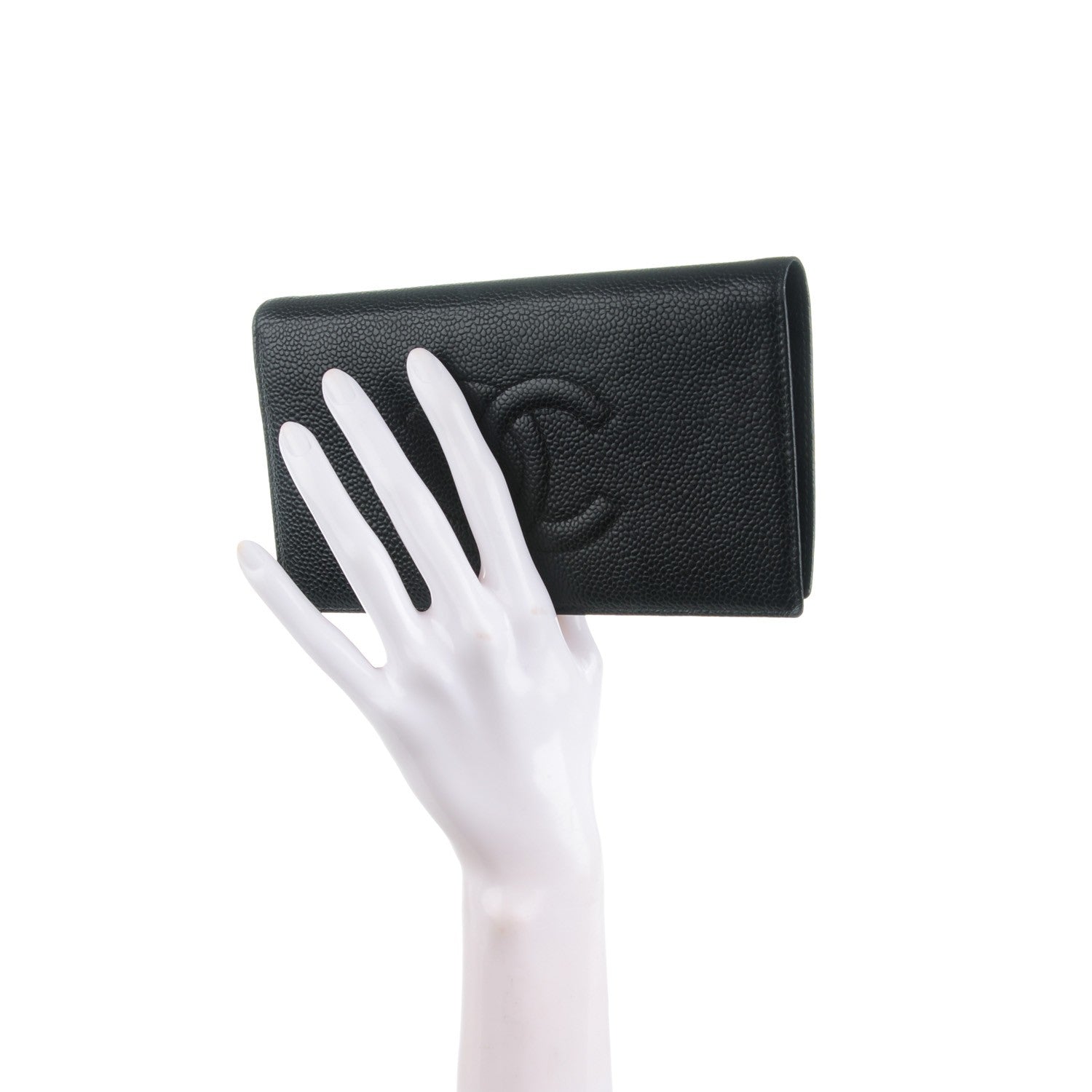 Chanel Caviar Timeless CC Yen Wallet Black 2 of 8