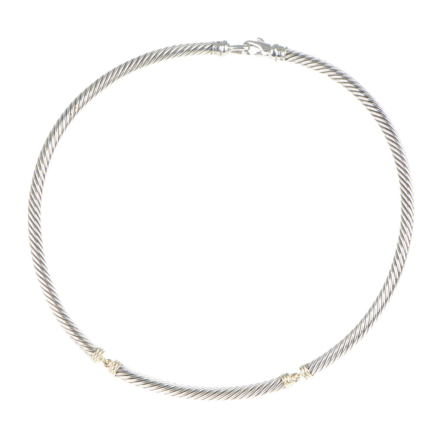 Sterling Silver 14K Yellow Gold 5mm Metro Necklace