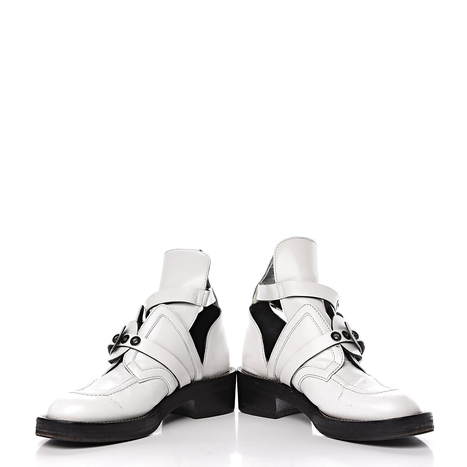 Balenciaga Brushed Calfskin Ceinture Ankle Boots 39 White 7 of 21
