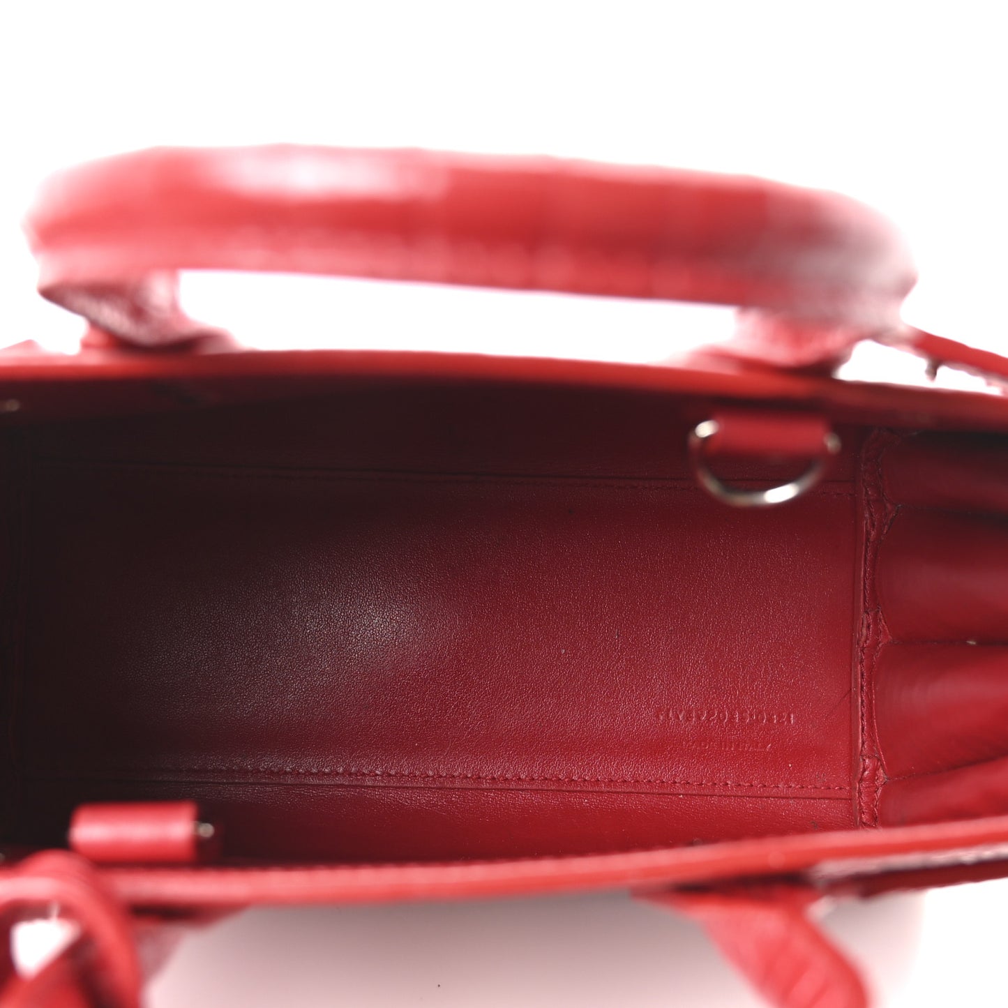 Calfskin Crocodile Embossed Nano Sac De Jour Red