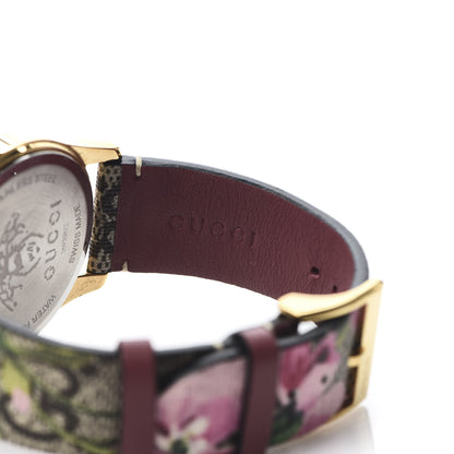 Gucci Stainless Steel Canvas 38mm G-Timeless Supreme GG Blooms Quartz Watch Brown 6 of 8
