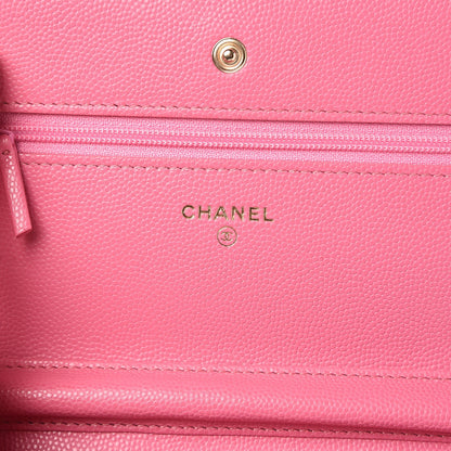 Chanel Caviar Quilted Wallet on Chain WOC Pink 6 of 9