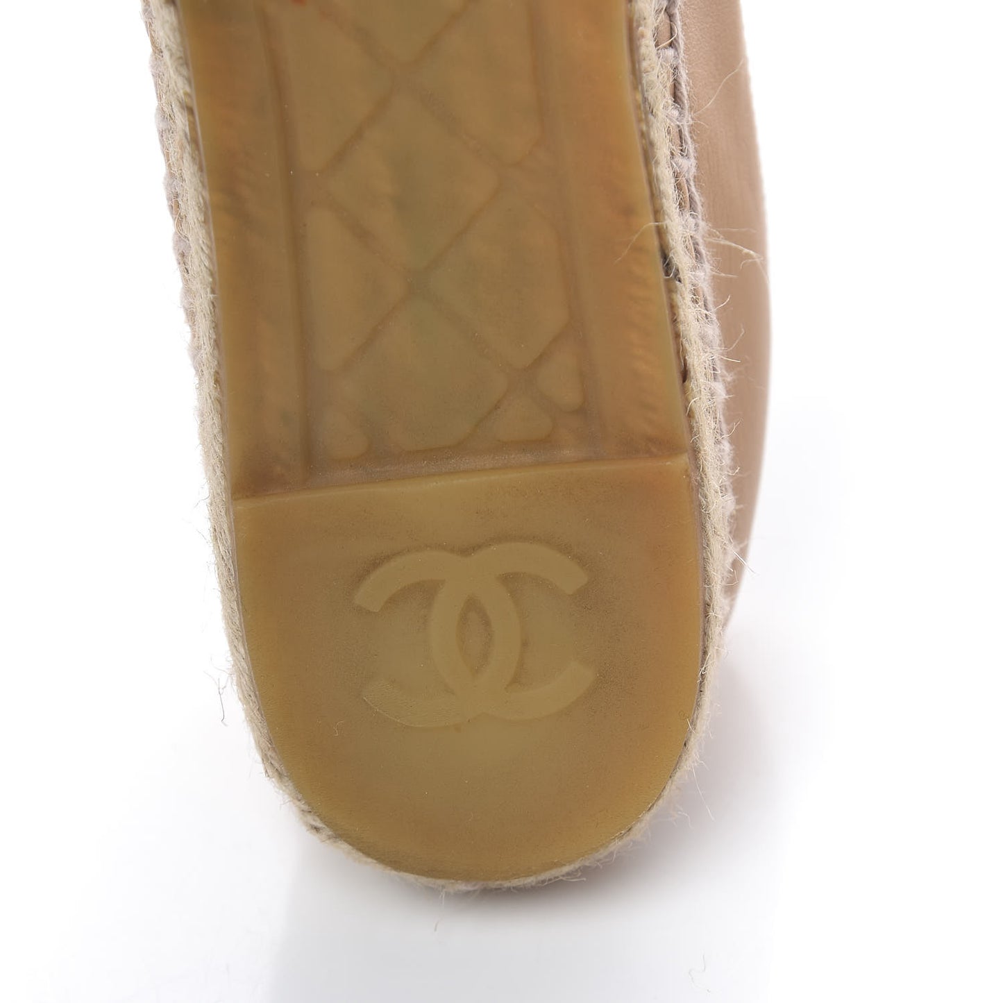 Lambskin CC Espadrilles 38 Beige Black