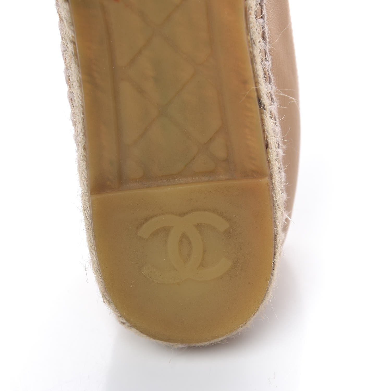 Chanel Lambskin CC Espadrilles 38 Beige Black 10 of 15