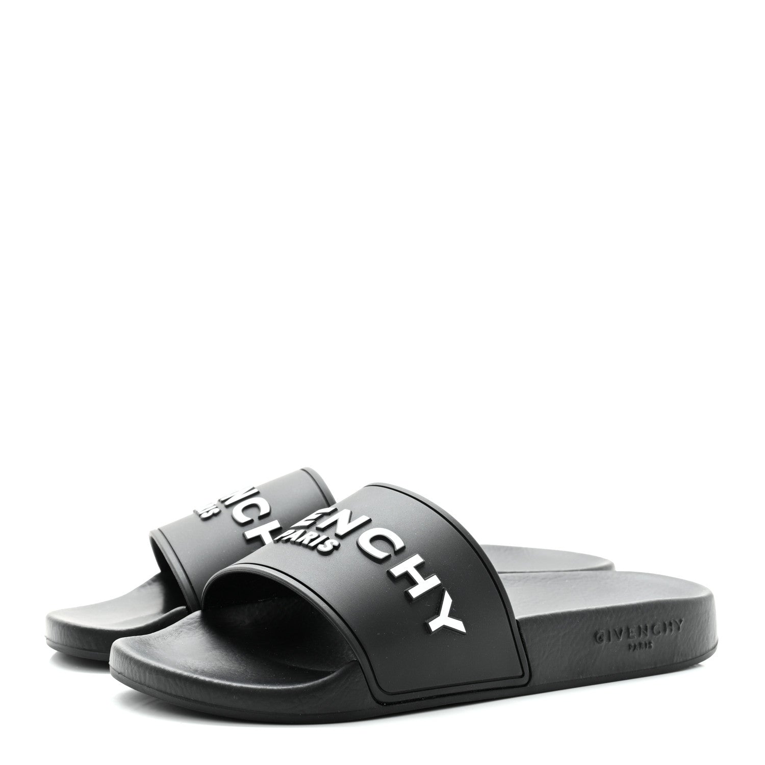 Givenchy Rubber Logo Pool Slide Sandals 37 Black 3 of 9