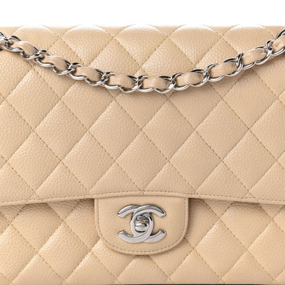 Chanel Caviar Quilted Medium Double Flap Beige Clair 17 of 17