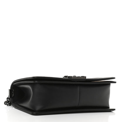 Chanel Calfskin Painted Chevron Embossed Medium Boy Flap Black 4 of 7