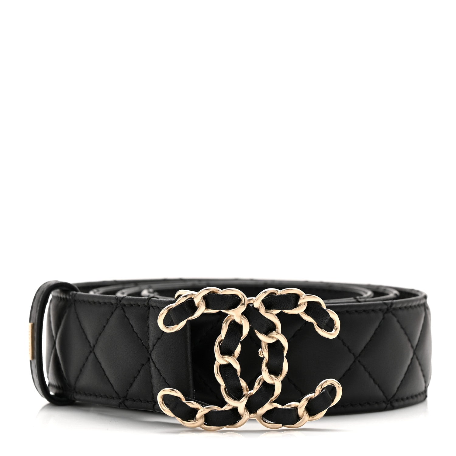 Chanel Calfskin Quilted CC Chain Belt 90 36 Black 1 of 6