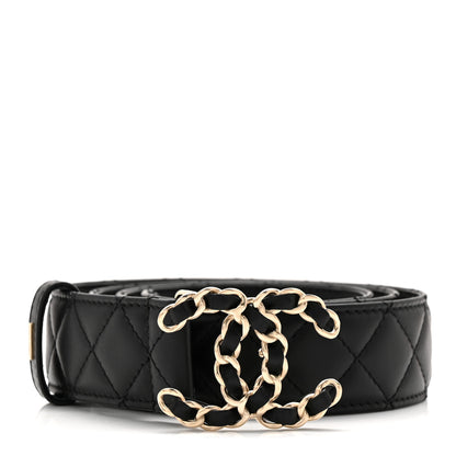 Chanel Calfskin Quilted CC Chain Belt 90 36 Black 1 of 6