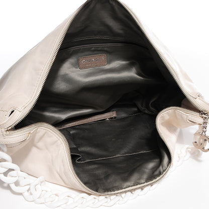 Chanel Calfskin Modern Chain Rhodoid Hobo White 5 of 7