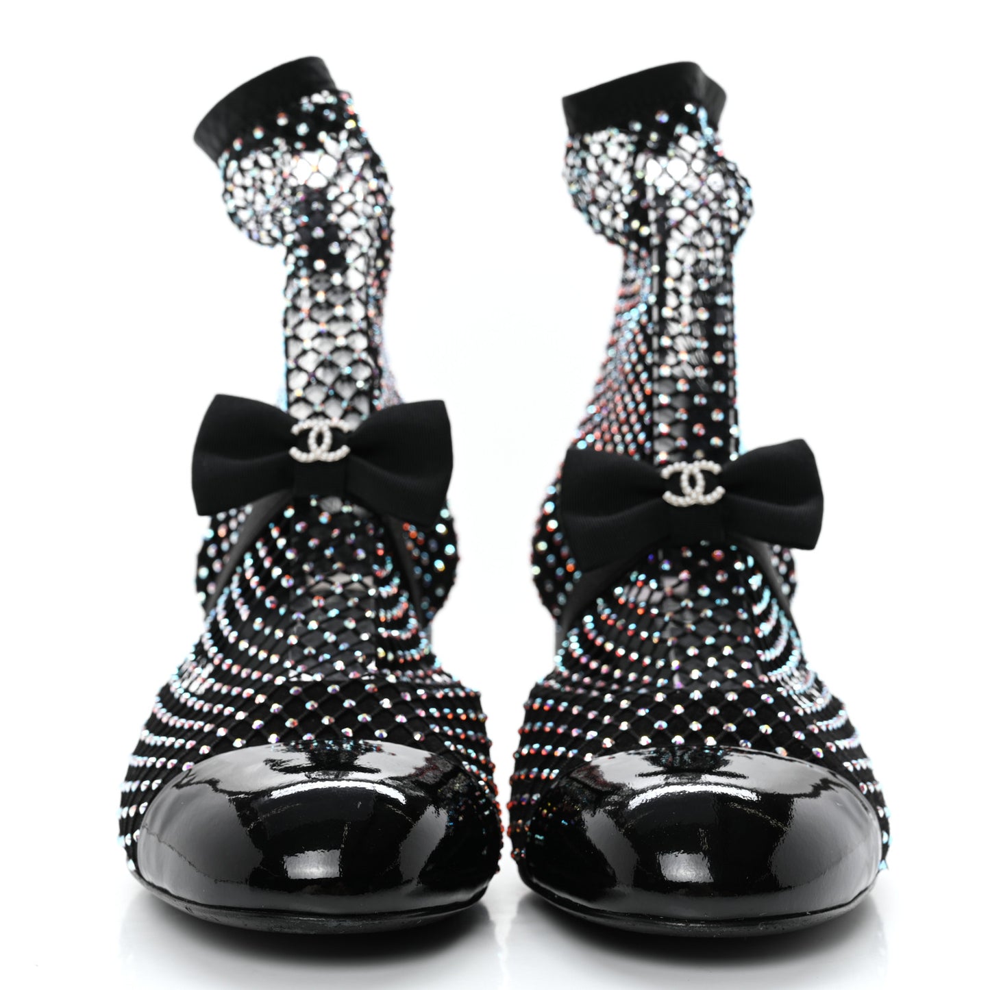 Resille Strass Kid Suede Patent Mary Jane Short Boots 38 Black