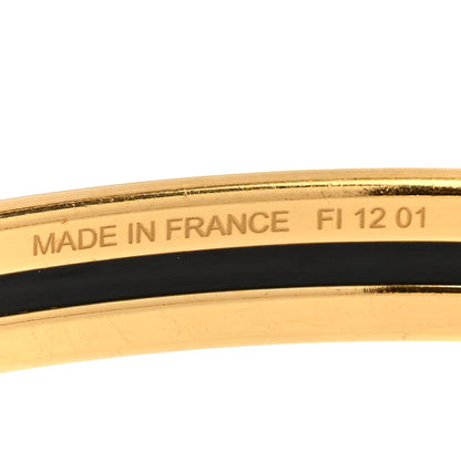 Hermes Enamel Extra Narrow Op'H Bangle Bracelet 70 Black 5 of 6
