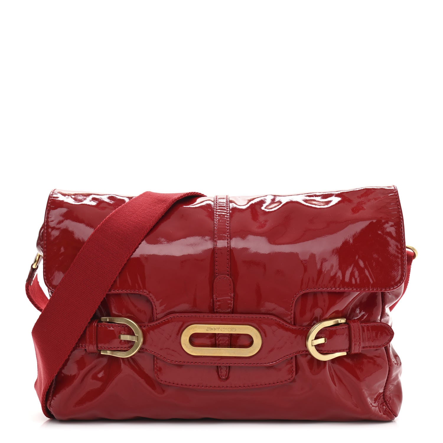 Jimmy Choo Patent Calfskin Tulita Shoulder Bag Red 1 of 10