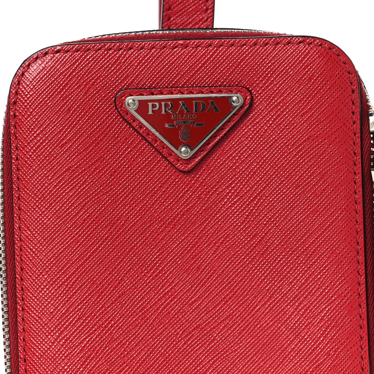 Prada Saffiano Harness Crossbody Travel Pouch Fuoco 8 of 11