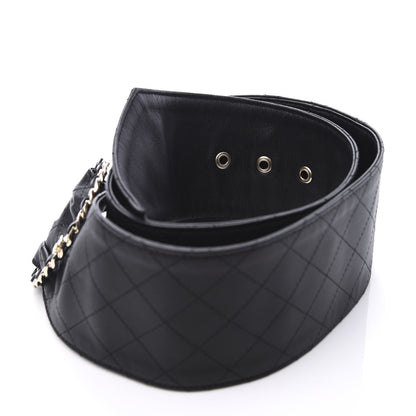 Chanel Lambskin Stitched Chain Belt 80 34 Black 4 of 7