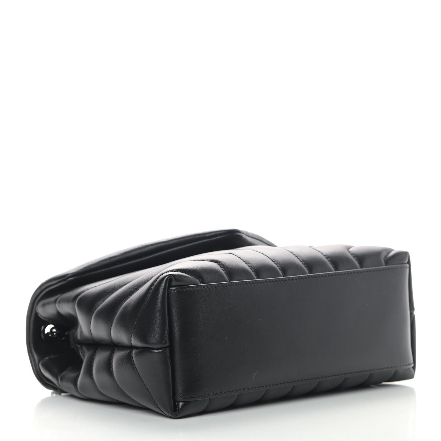 Calfskin Y Quilted Monogram Small Loulou Chain Satchel Black