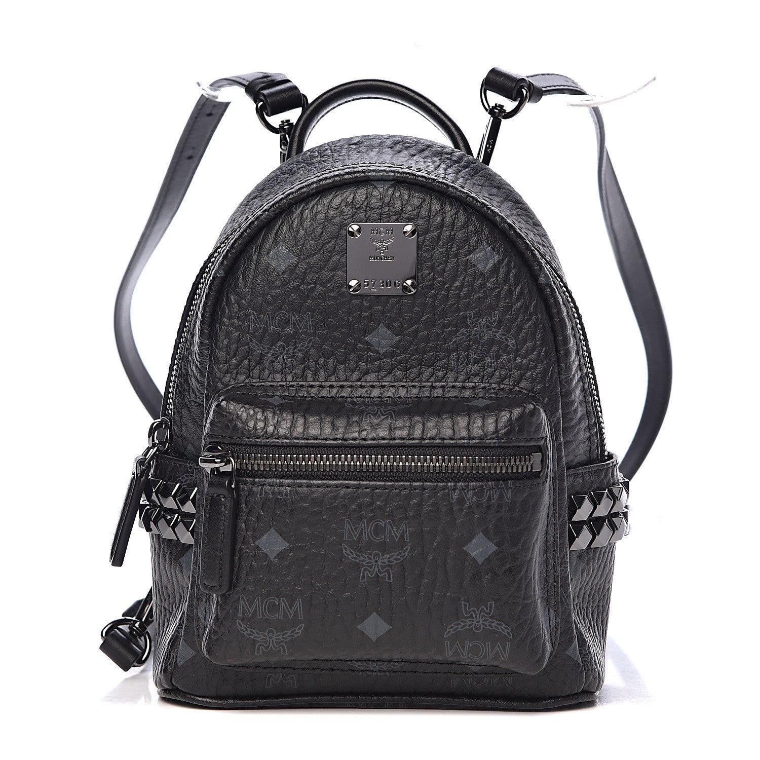 MCM Visetos Side Stud X-Mini Stark Bebe Boo Backpack Black 1 of 10