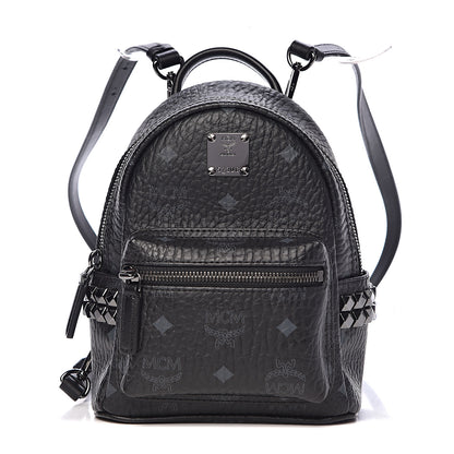 MCM Visetos Side Stud X-Mini Stark Bebe Boo Backpack Black 1 of 10