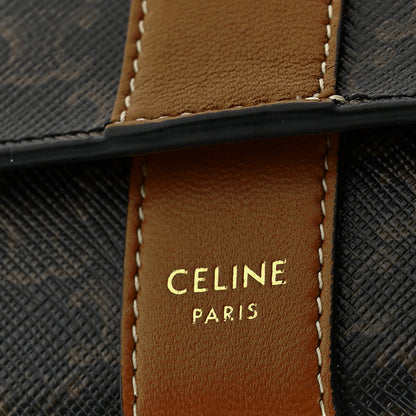 Celine Canvas Triomphe Lambskin Folded Compact Wallet Tan 6 of 8