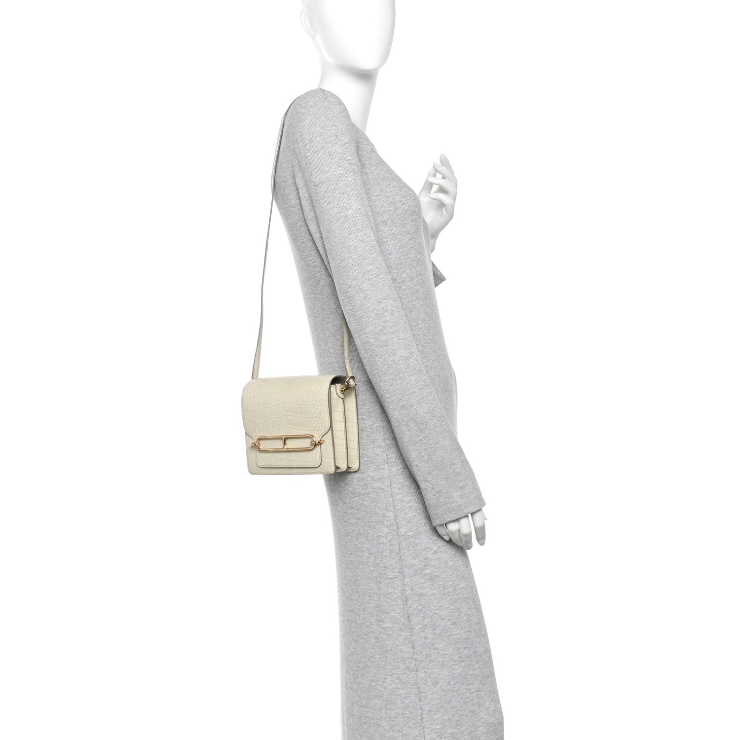 Hermes Matte Alligator Mini Sac Roulis Beton 2 of 11