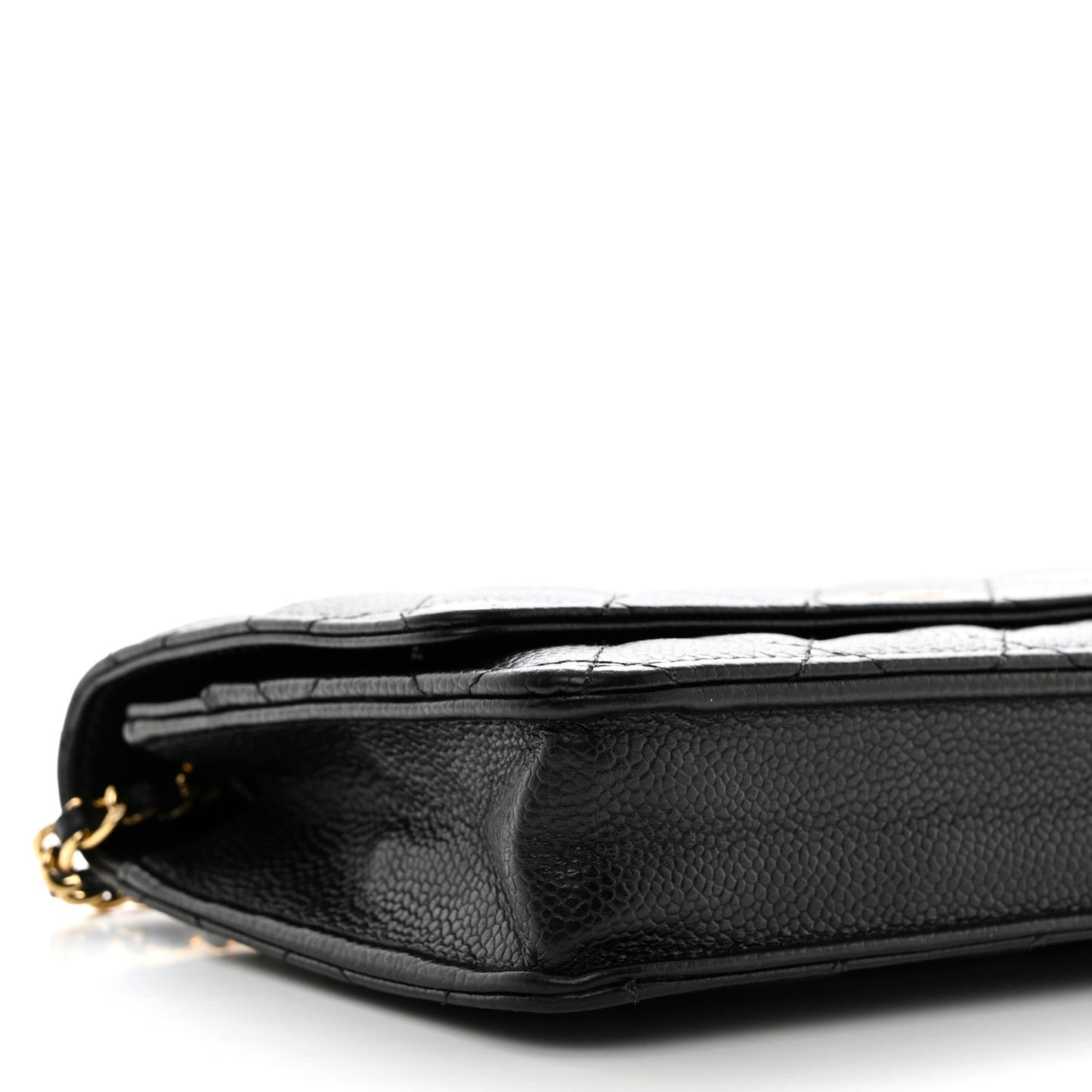 Caviar Quilted Wallet on Chain WOC Black