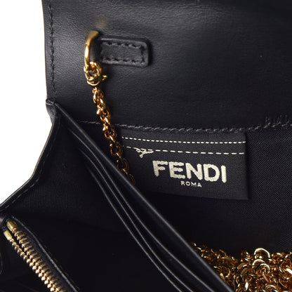Fendi Vitello Liberty Century Lucido By The Way Continental Wallet On Chain Black 8 of 9