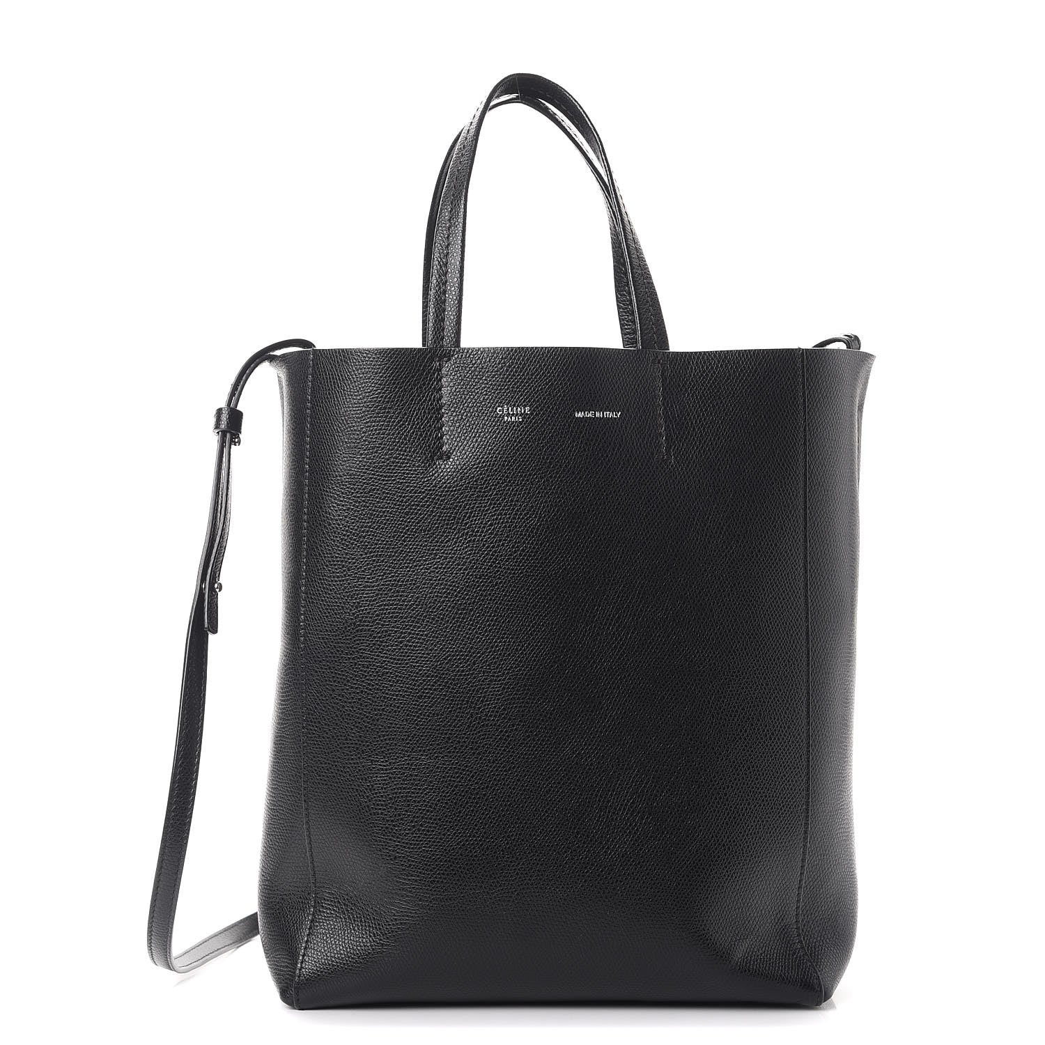Celine Grained Calfskin Small Vertical Cabas Black 1 of 8