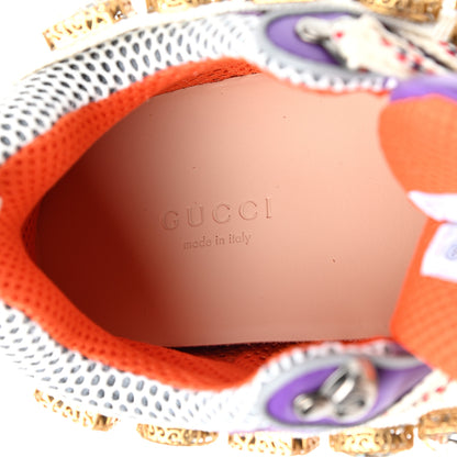 Gucci X SEGA Nylon Calfskin Suede Removable Crystals Womens Flashtrek Sneakers 36 New Lavender Loess Shine Purple 7 of 9
