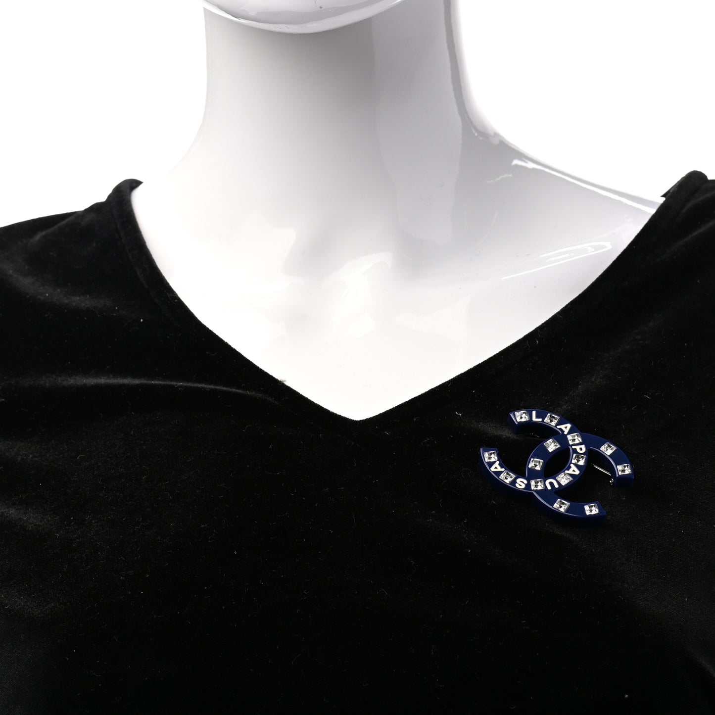 Resin Crystal La Pausa CC Brooch Blue